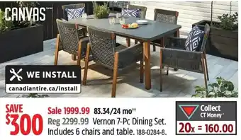 Canadian Tire CANVAS™ Vernon 7-Pc Dining Set. Includes 6 chairs and table. 188-0284-8. offer