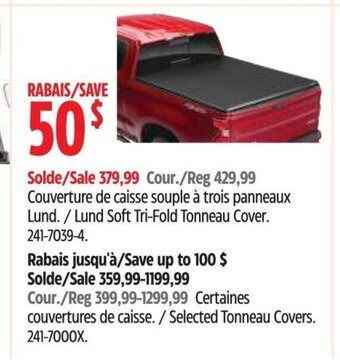 Canadian Tire Lund Soft Tri-Fold Tonneau Cover. offer