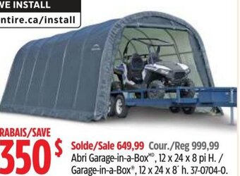 Canadian Tire SHELTER LOGIC Garage-in-a-Box®, 12 x 24 x 8' h. offer