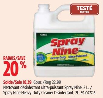 Canadian Tire Spray Nine Heavy-Duty Cleaner Disinfectant, 2L. offer