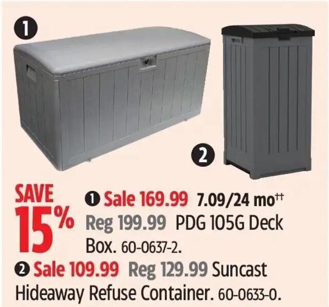 Canadian Tire 15% Reg 199.99 PDG 105G Deck Box offer