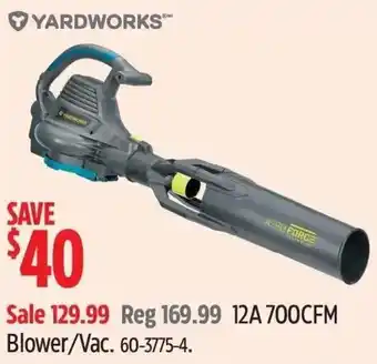 Canadian Tire YARDWORKS12A 700CFM Blower/Vac. 60-3775-4. offer