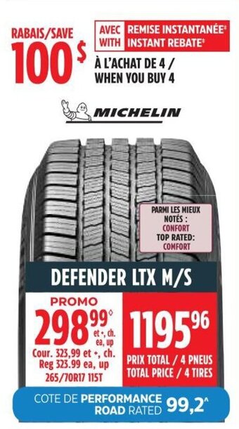 Canadian Tire MICHELIN DEFENDER LTX M/S offer
