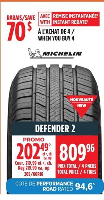 Canadian Tire MICHELIN DEFENDER 2 offer