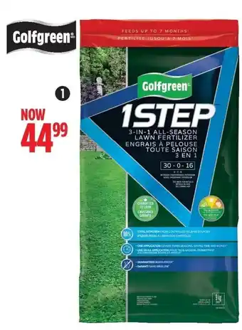 Canadian Tire O Reg 49.99 1 Step 3-in-1 Lawn Fertilizer, 9kg. 159-0846-2. offer