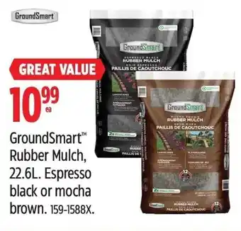 Canadian Tire GroundSmart™ Rubber Mulch, 22.6L. Espresso black or mocha brown. 159-1588X. offer