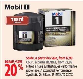 Canadian Tire Mobil 1, Extended Performance Synthetic Oil Filters. offer