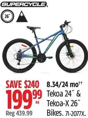 Canadian Tire SUPERCYCLE Tekoa 24" & Tekoa-X 26" Bikes. offer