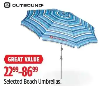 Canadian Tire OUTBOUND Selected Beach Umbrellas. offer