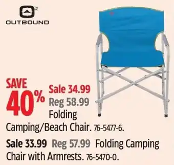 Canadian Tire OUTBOUND Camping/Beach Chair. 76-5477-6. offer