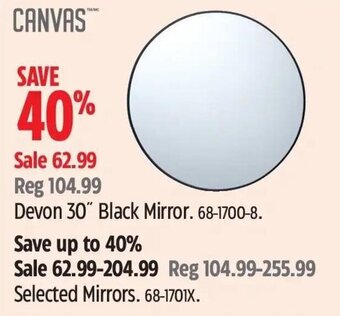 Canadian Tire Devon 30" Black Mirror. 68-1700-8. offer