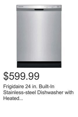 Costco Frigidaire 24 in. built-in stainless-steel dishwasher with heated drying system offer