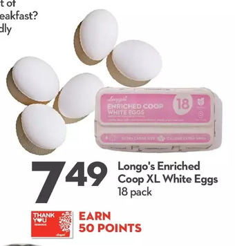 Longo's Longo's enriched coop xl white eggs offer