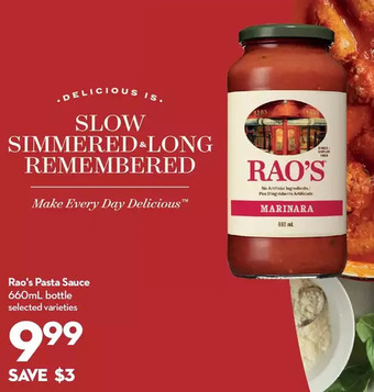 Longo's Rao's pasta sauce offer