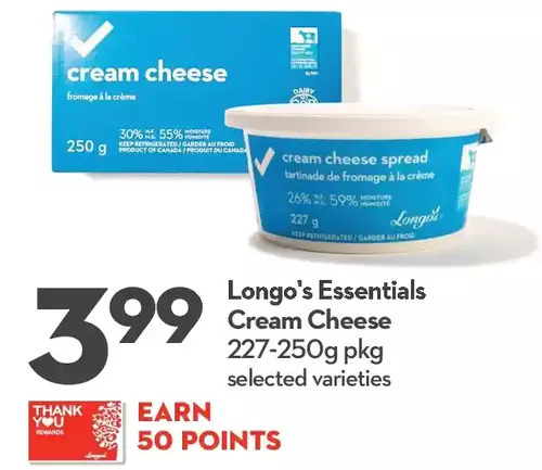 Longo's Longo's essentials cream cheese offer