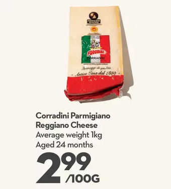 Longo's Corradini parmigiano reggiano cheese offer