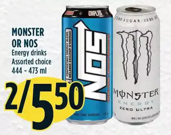 Marché Adonis Monster or nos energy drinks offer