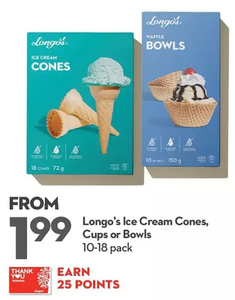 Longo's Longo's ice cream cones, cups or bowls offer