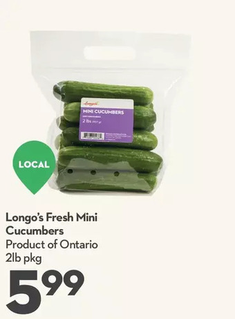 Longo's Longo's fresh mini cucumbers offer