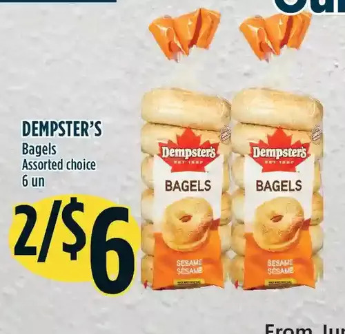 Marché Adonis Dempster's bagels offer
