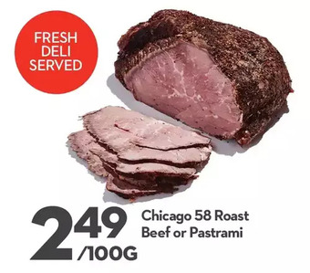 Longo's Chicago 58 roast beef or pastrami offer