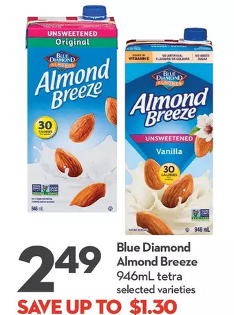Longo's Blue diamond almond breeze offer