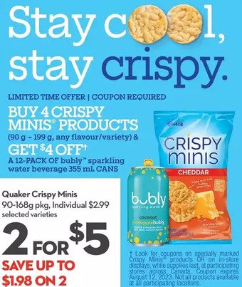 Longo's Quaker crispy minis offer
