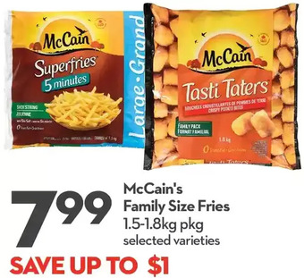 Longo's Mccain's family size fries offer