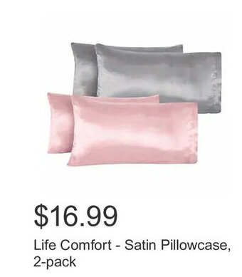 Costco Life Comfort - Satin Pillowcase, 2-pack offer