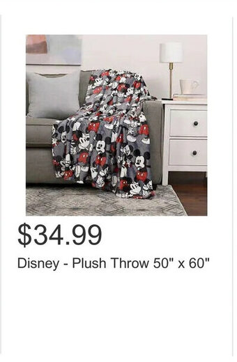 Costco Disney - Plush Throw 50" x 60" offer