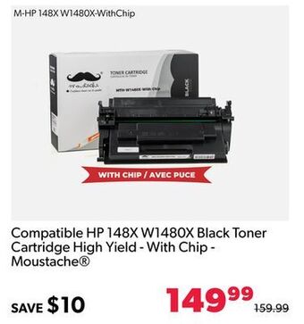 Shopper+ Compatible hp 148x w1480x black toner cartridge high yield - with chip - moustache offer