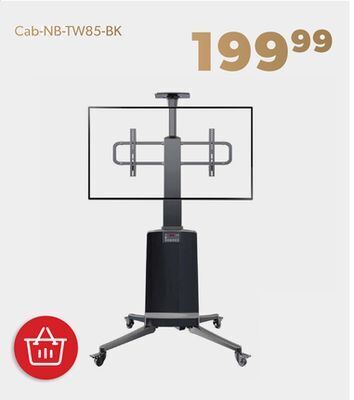 Shopper+ Motorized versatile professional heavy duty tv mobile cart for 55-85 screens - black offer