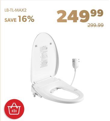 Shopper+ Electronic bidet toilet seat, instantaneous water heating, heated seat, elongated - livingbasics offer