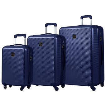 Best Buy Champs iconic collection 3-piece hard side expandable luggage set - navy offer