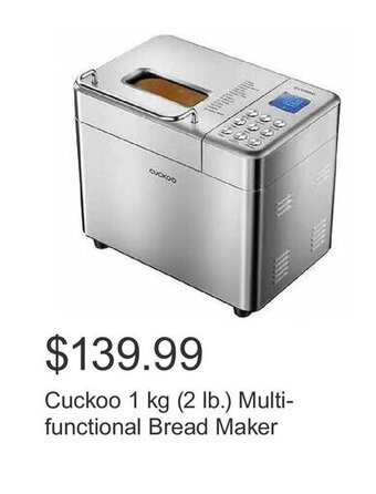 Costco Cuckoo 1 kg (2 lb.) Multi-functional Bread Maker offer