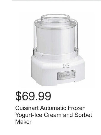 Costco Cuisinart Automatic Frozen Yogurt-Ice Cream and Sorbet Maker offer
