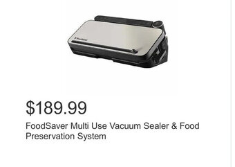 Costco FoodSaver Multi Use Vacuum Sealer & Food Preservation System offer