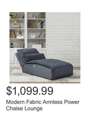 Costco Modern Fabric Armless Power Chaise Lounge offer