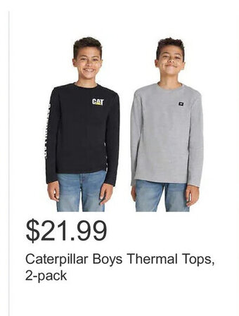 Costco Caterpillar Boys Thermal Tops, 2-pack offer