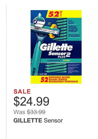 Costco GILLETTE Sensor offer