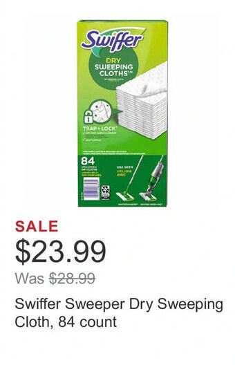 Costco Swiffer Sweeper Dry Sweeping Cloth, 84 count offer