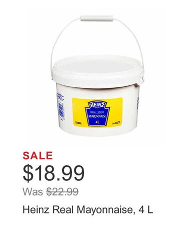 Costco Heinz Real Mayonnaise, 4 L offer
