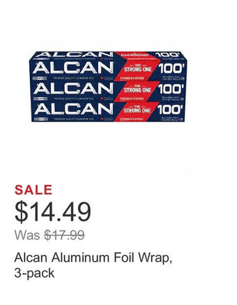 Costco Alcan Aluminum Foil Wrap, 3-pack offer