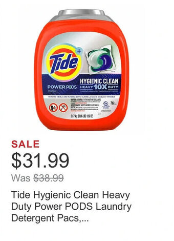 Costco Tide Hygienic Clean Heavy Duty Power PODS Laundry Detergent Pacs,... offer