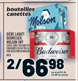 Metro BIÈRE LABATT BUDWEISER offer