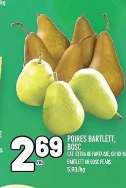 Metro POIRES BARTLETT, BOSC offer