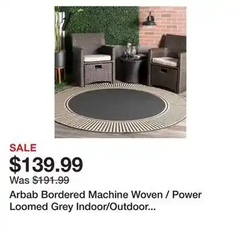 Wayfair Arbab bordered machine woven / power loomed grey indoor/outdoor patio rug offer