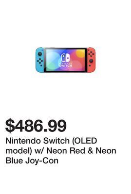 Newegg Nintendo switch (oled model) w/ neon red & neon blue joy-con offer