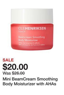 Sephora Mini beamcream smoothing body moisturizer with ahas offer