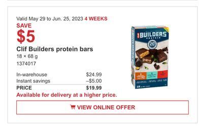 Costco Clif builders protein bars offer